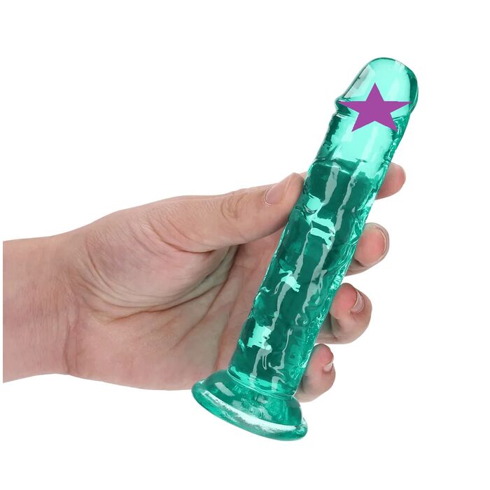 Dildo Realistic REALROCK Suction Cup 6'' Verde Transparent