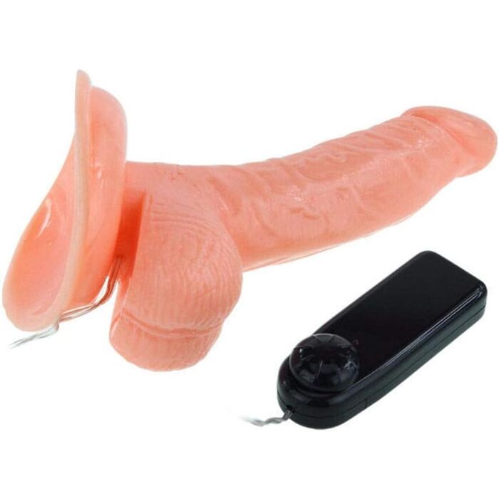 Vibrator cu Telecomanda Super Rota Dong Flesh - Rotatii si Vibratii vedere laterala