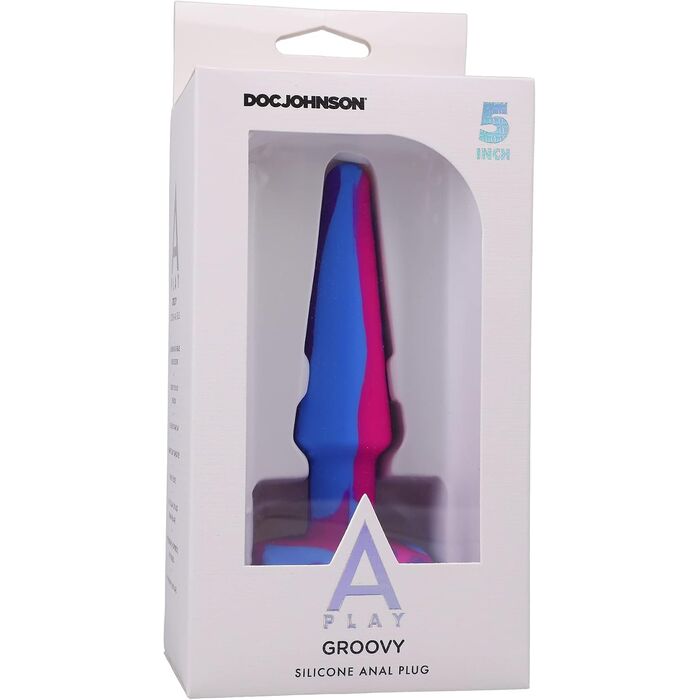 Groovy Silicone Anal Plug, 12,7 cm, Berry - cutie