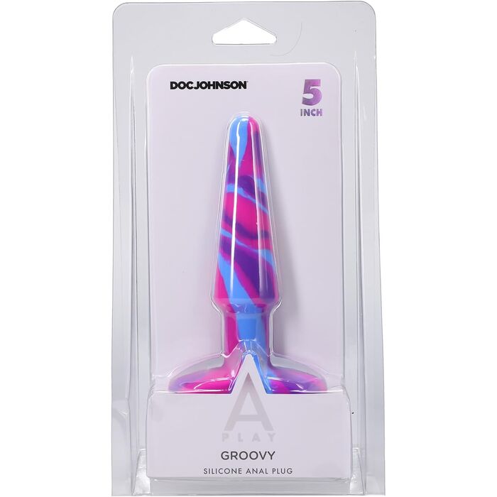 Groovy Silicone Anal Plug, 12,7 cm, Berry ambalaj