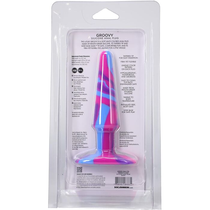 Groovy Silicone Anal Plug, 12,7 cm, Berry cutie verso