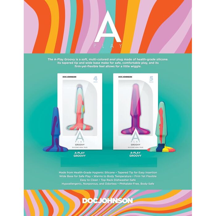 Groovy Silicone Anal Plug, [12,7 cm x 3,2 cm] variatii produs