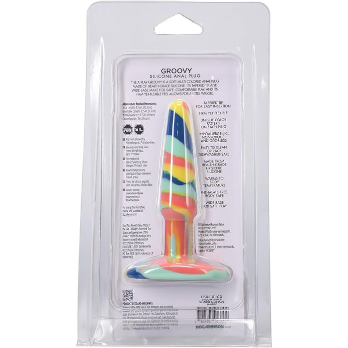 Groovy Silicone Anal Plug, 11 cm verso cutie