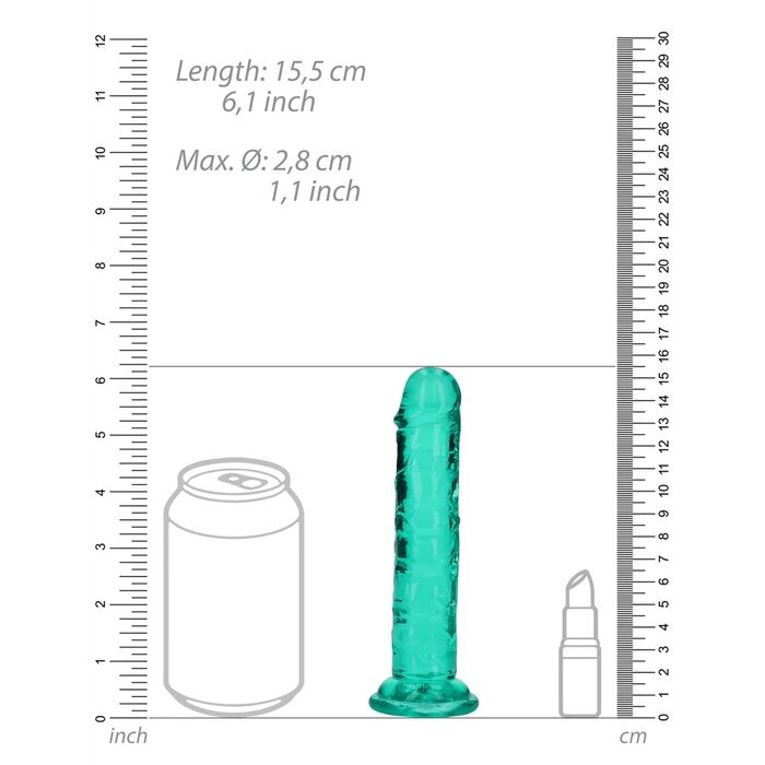 Dildo Realistic REALROCK Suction Cup 6'' Verde Transparent