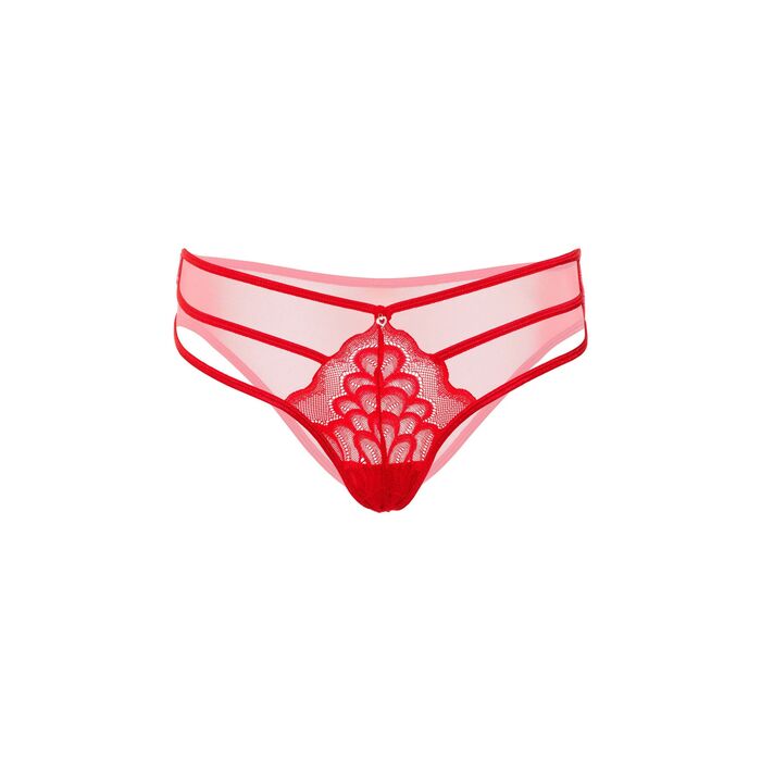Chilot Tanga cu Dantela si Bretele Daring Intimates, Rosu, M/L, vedere suplimentara 8