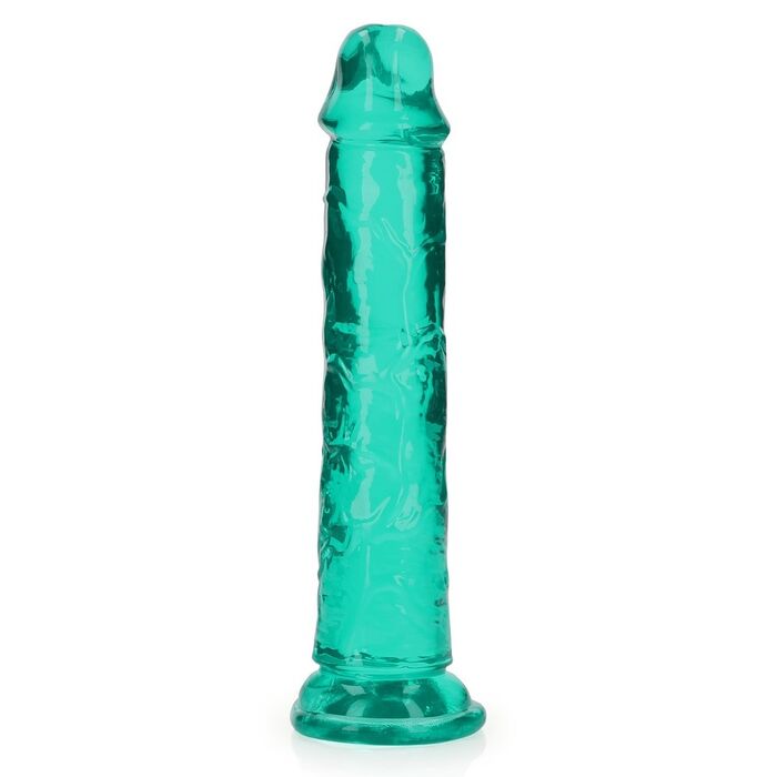 Dildo Realistice REALROCK Straight Suction Cup - Verde Transparent, 18cm