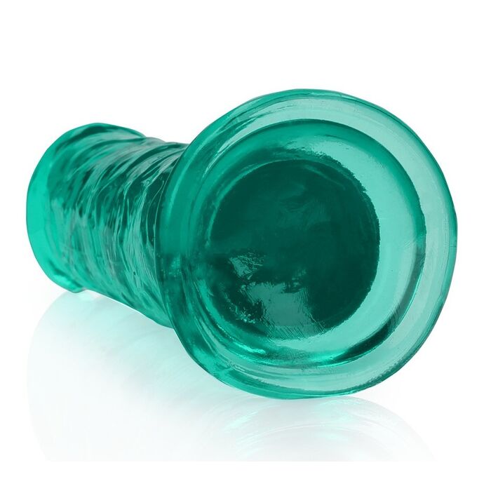 Dildo Realistice REALROCK Straight Suction Cup - Verde Transparent, 18cm