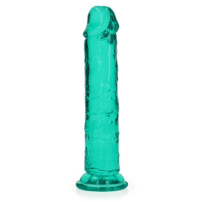 Dildo Realistice REALROCK Straight Suction Cup - Verde Transparent, 18cm