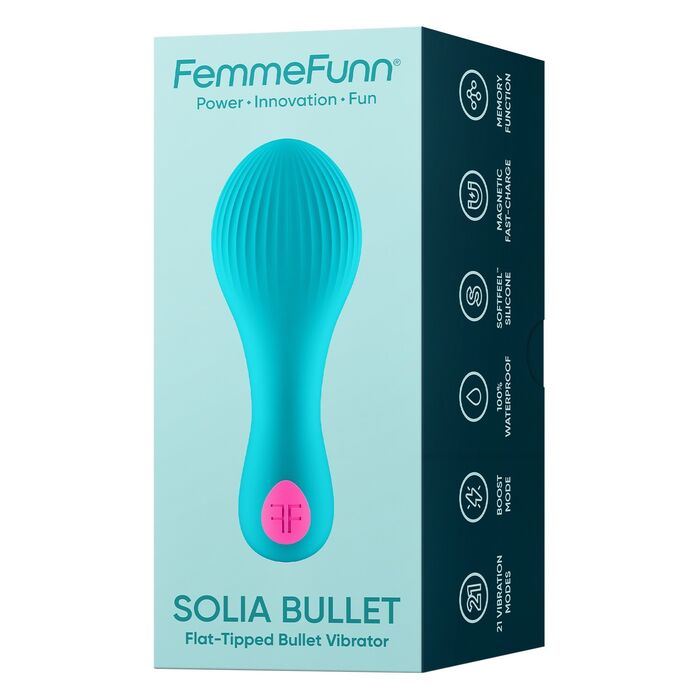 Vibrator Bullet Femme Funn Solia turcoaz, cutie ambalaj