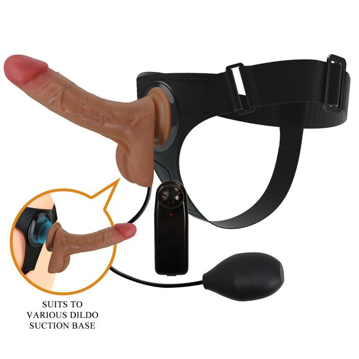 Harness strap-on Pretty Love Oher cu dildo detasabil, montat pe chilotul cu inel