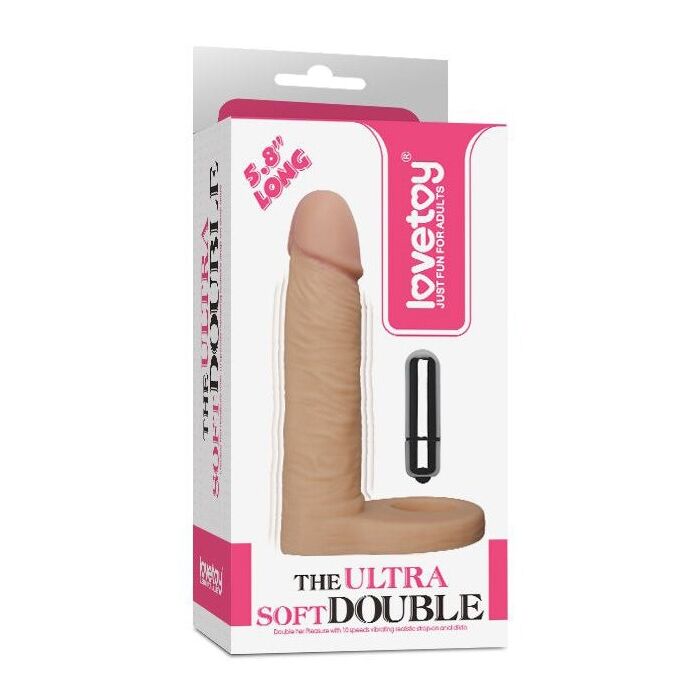 Manson prelungiror Penis The Ultra Soft Dublu, cu Glont Vibrator, 10 Viteze variabile