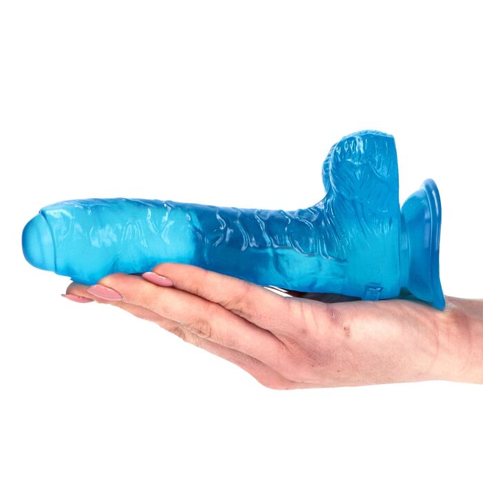 Dildo Eros transparent blue cu ventuza