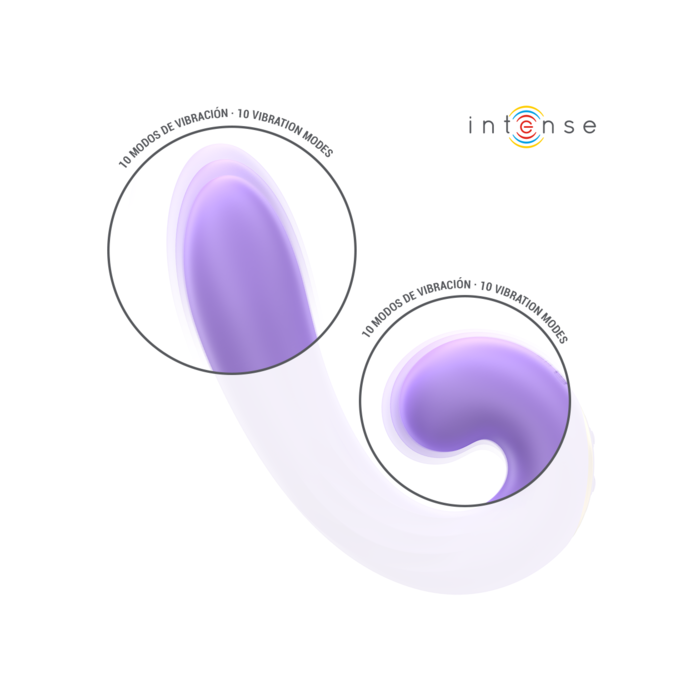 Vibrator INTENSE Meryl Double Vibration Clitoris, 10 Viteze, incarcare USB