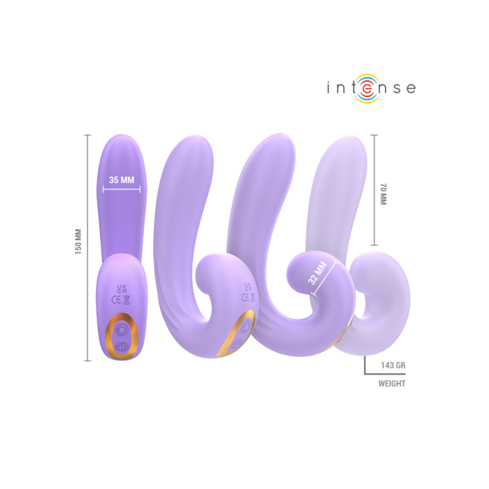 Vibrator INTENSE Meryl Double Vibration Clitoris, 10 Viteze, incarcare USB