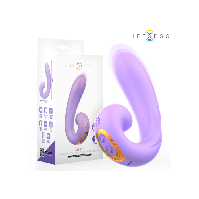 Vibrator INTENSE Meryl Double Vibration Clitoris, 10 Viteze, incarcare USB