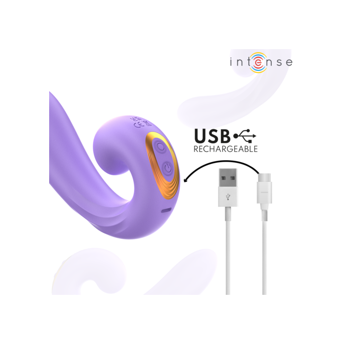 Vibrator INTENSE Meryl Double Vibration Clitoris, 10 Viteze, incarcare USB
