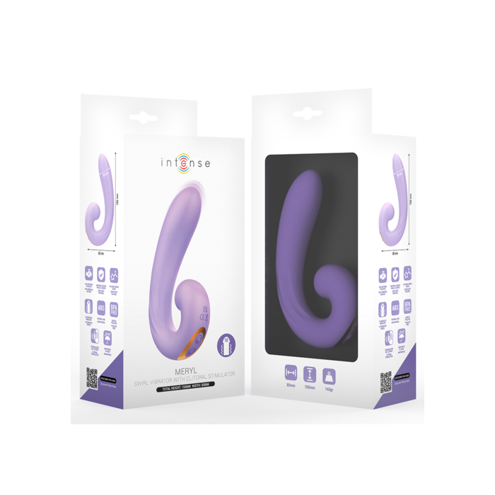 Vibrator INTENSE Meryl Double Vibration Clitoris, 10 Viteze, incarcare USB