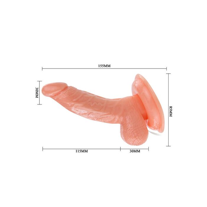 Vibrator cu Telecomanda Super Rota Dong Flesh - Rotatii si Vibratii dimensiuni produs