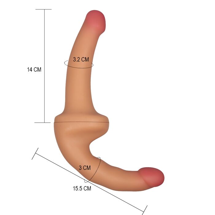 Dildo Dublu Double-Ended Strapless dimensiuni