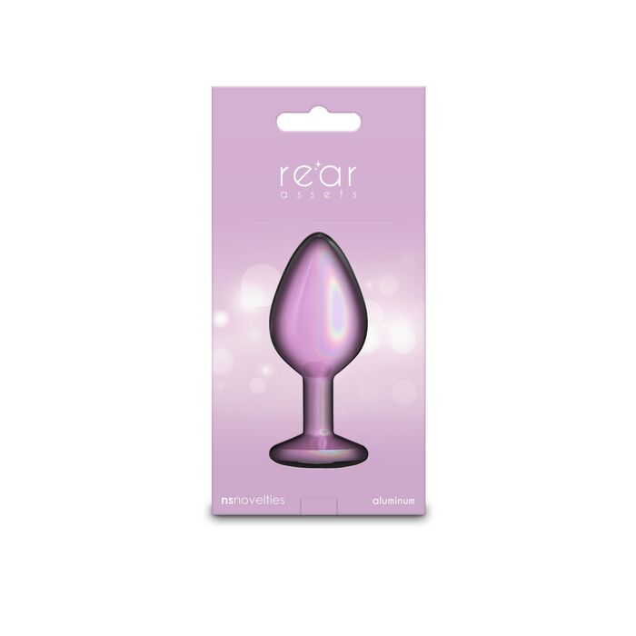 Plug Anal NS Novelties Iridescent Plug Medium, Roz Auriu, vedere suplimentara 3