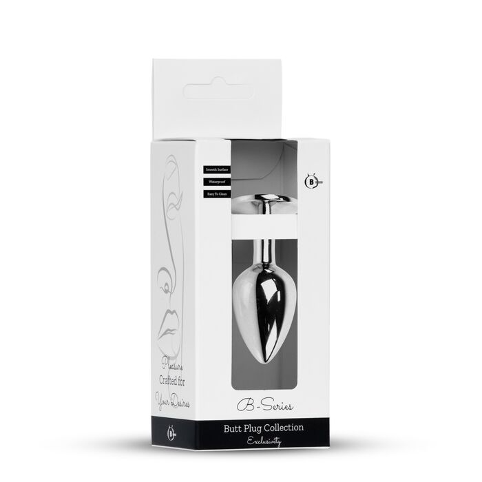 Plug Bijuterie Otel Inoxidabil Cristal - Rosu