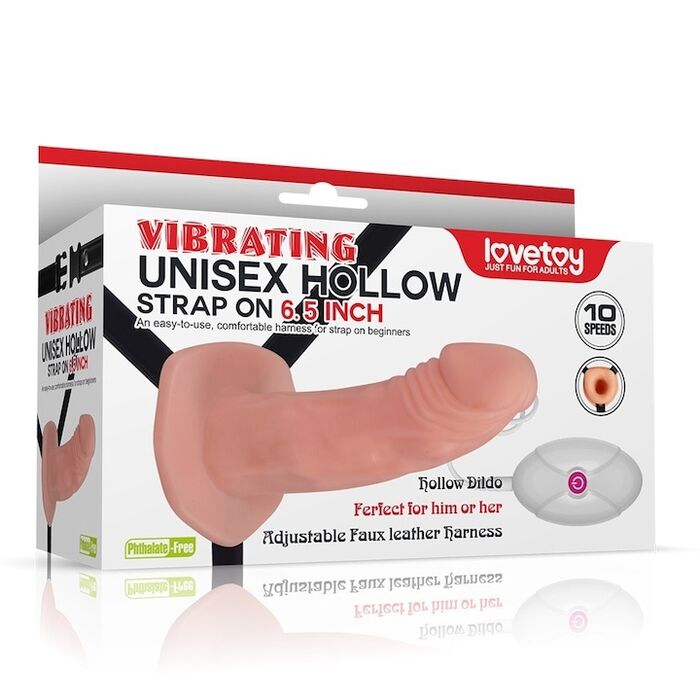 Vibrating Unisex Hollow Strap On - cutia originala Lovetoy