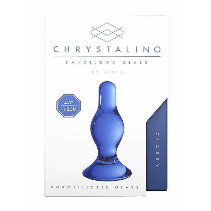 Butt Plug de sticla, Chrystalino Classy Blue, albastru