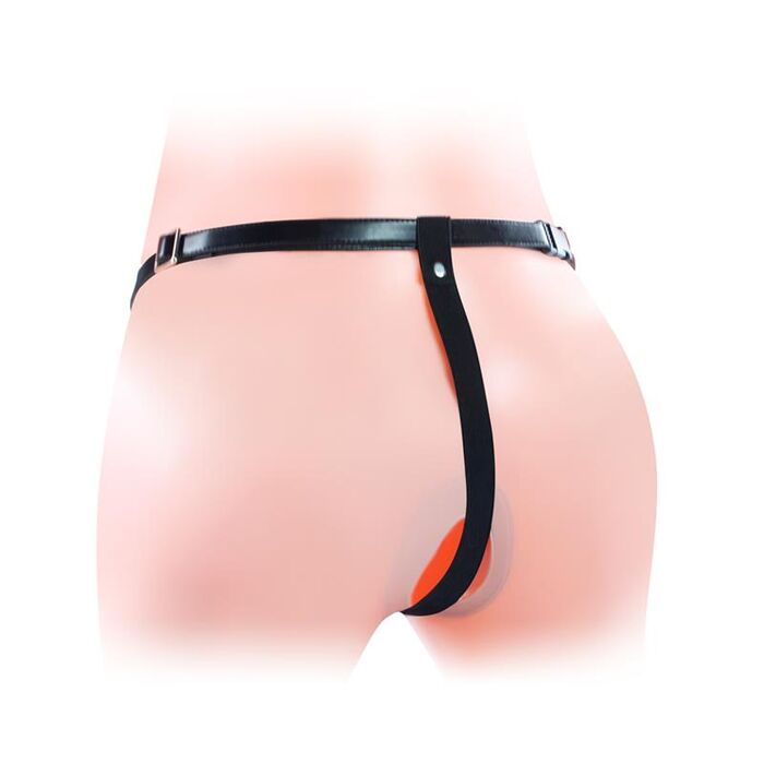 Vibrating Unisex Hollow Strap On - vedere din spate a hamului