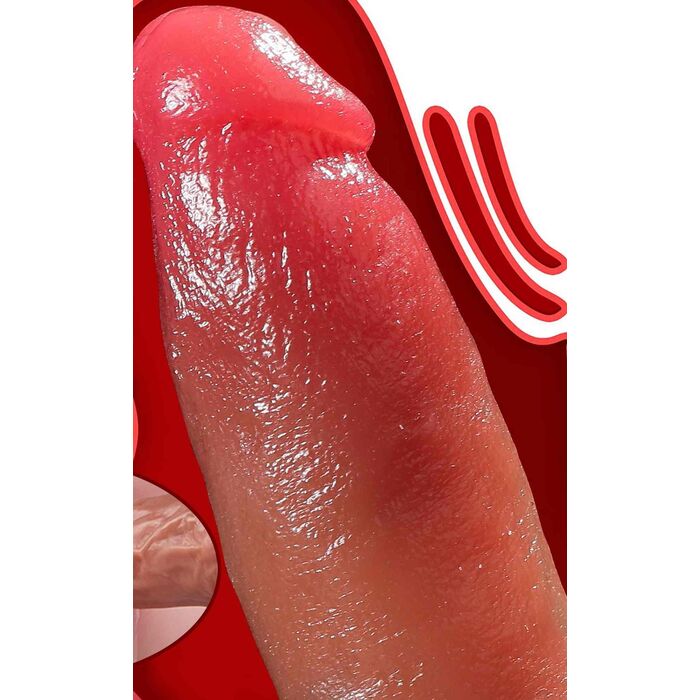 Detaliu macro al texturii siliconului moale al vibratorului realist B-Series