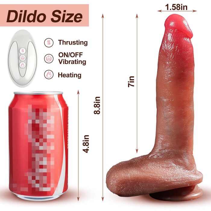 Dimensiunile vibratorului realist B-Series: 22.5 cm lungime totala, 4 cm diametru