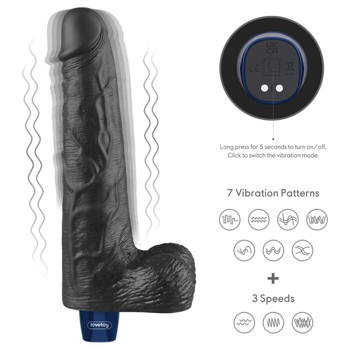 Butonul unic si cele 7 tipare de vibratie plus 3 viteze ale vibratorului Real Softee