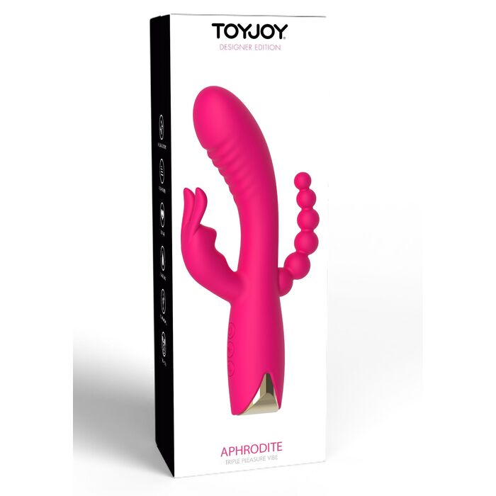 Vibrator Triplu ToyJoy Aphrodite, Roz, vedere suplimentara 3