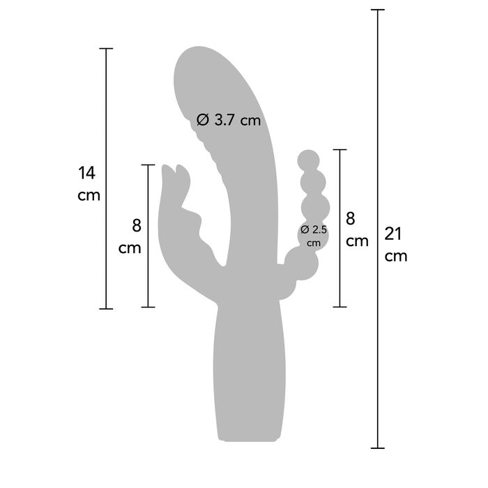 Vibrator Triplu ToyJoy Aphrodite, Roz, vedere suplimentara 4