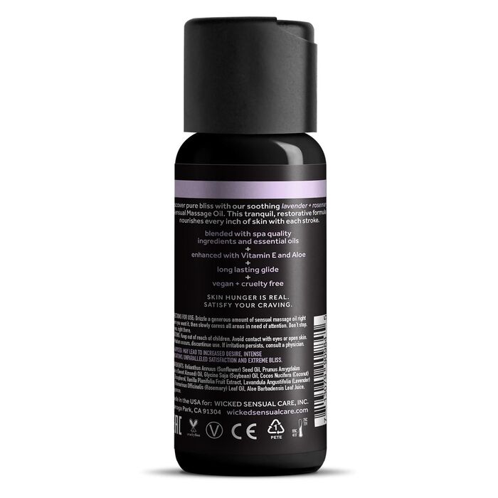 Ulei de masaj Wicked Sensual Care Lavanda si Rozmarin, textura si aplicare