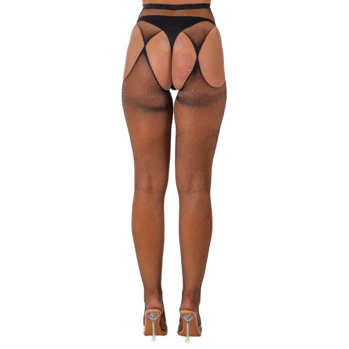 Colanti plasa Lace by LJ Negru, vedere completa purtati