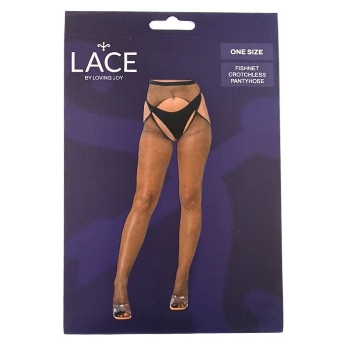 Colanti plasa Lace by LJ Negru, ambalaj cutie