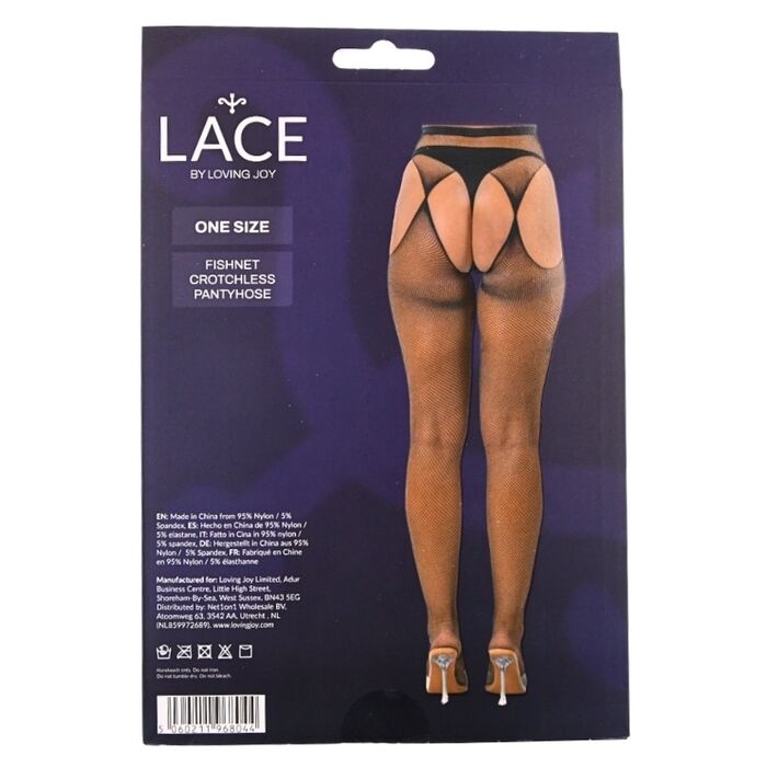 Colanti plasa Lace by LJ Negru, cutie vedere spate cu specificatii