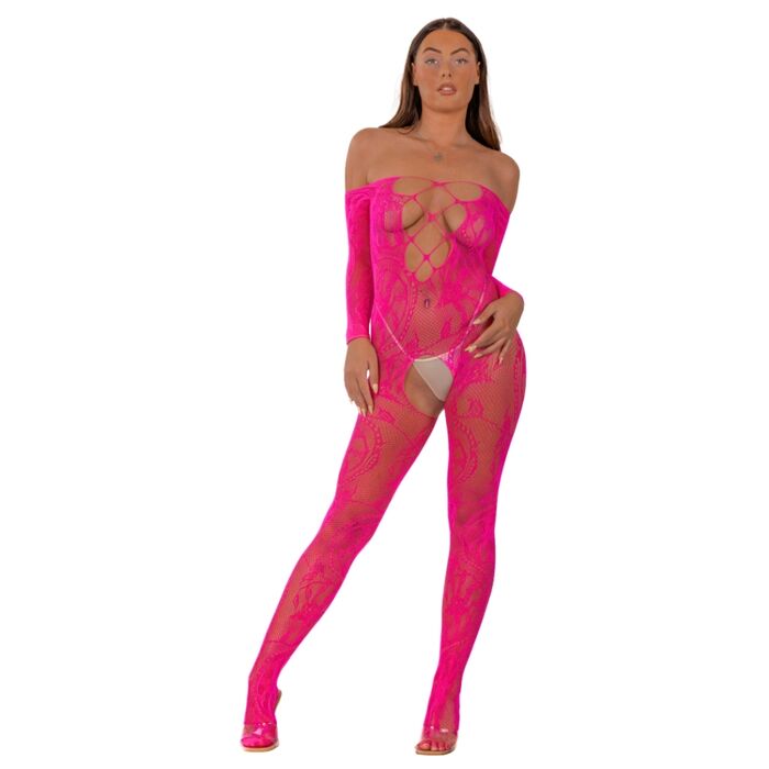 Bodystocking Lace by LJ Fucsia, detaliu snur fata si spate