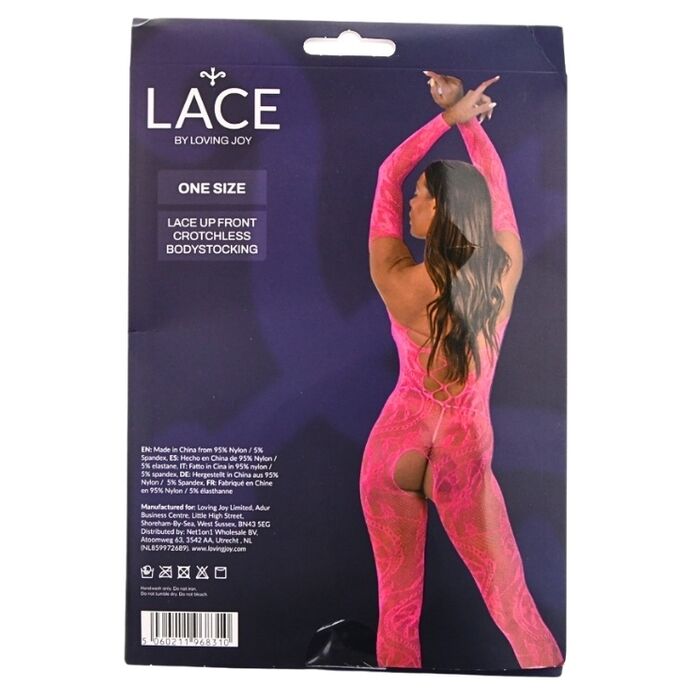 Bodystocking Lace by LJ Fucsia, cutie vedere spate cu specificatii