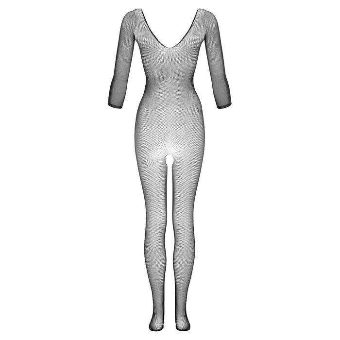 Catsuit Vaera plasa neagra, detaliu picioare si glezne