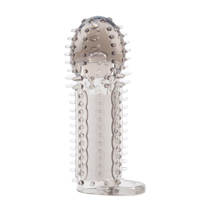 Prelungitor penis cu tepi Nubby Grey stimulator