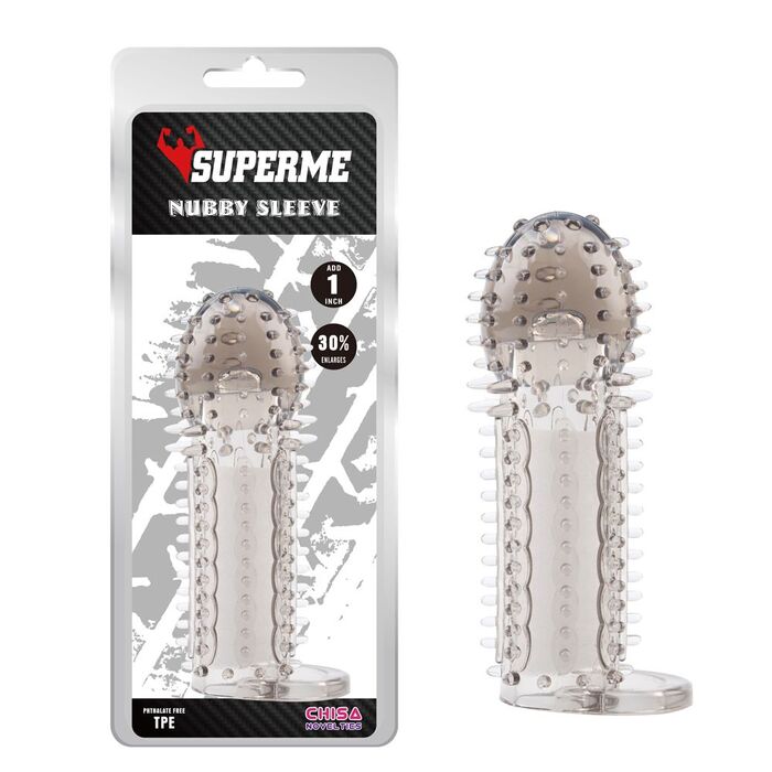 Prelungitor penis cu tepi Nubby Grey, detaliu