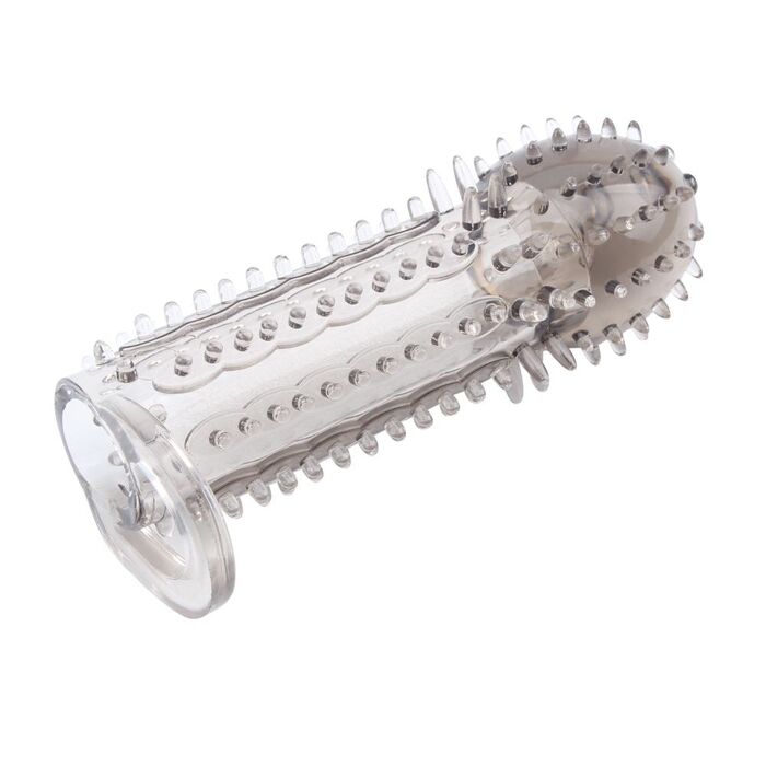 Prelungitor penis cu tepi Nubby Grey - montaj
