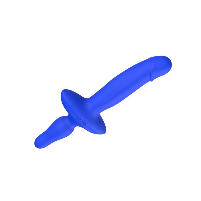 Vibrator anal Ritter Albastru, detaliu baza si maner