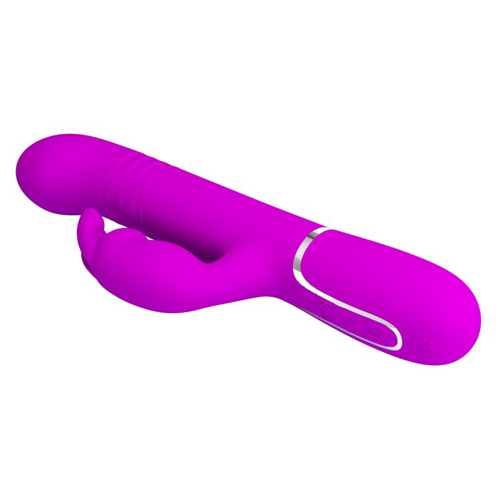 Vibrator Rabbit Coale Pretty Love Roz, detaliu corp si nervuri