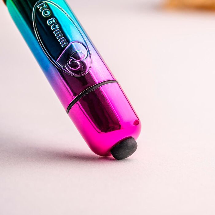 Mini Vibrator Rocks Off RO-80mm Rainbow, detaliu buton de control