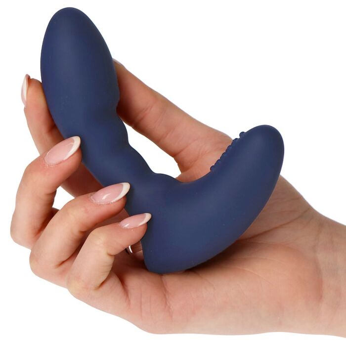 Plug Vibrator Stimulator Prostata Insider Bold Albastru, tinut in mana