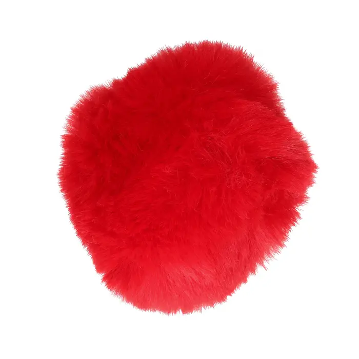 Dop Anal Coada Iepuras cu Butt Plug Metalic Rosu - Ouch! pompon