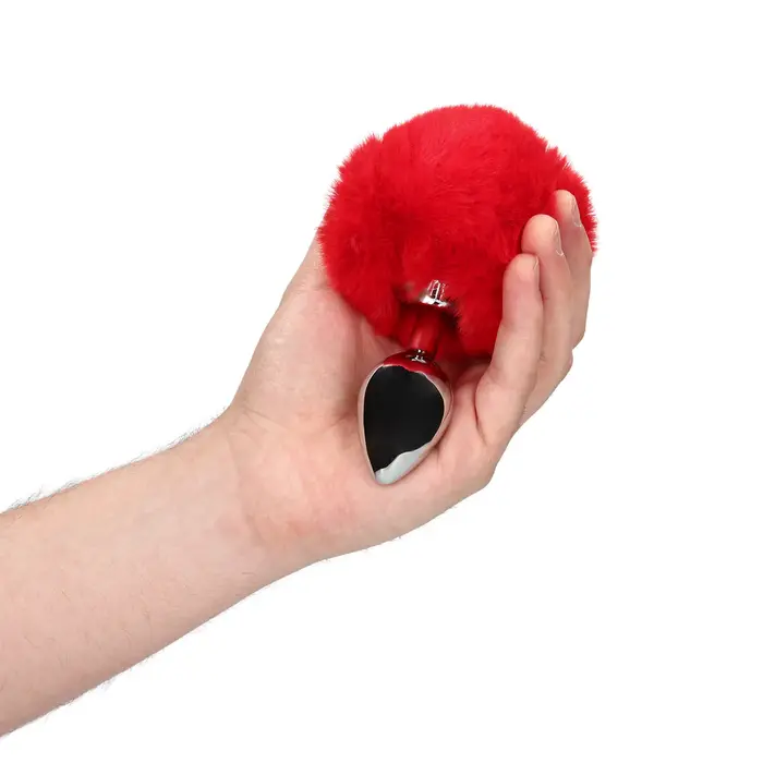 Dop Anal Coada Iepuras cu Butt Plug Metalic Rosu - Ouch! in mana