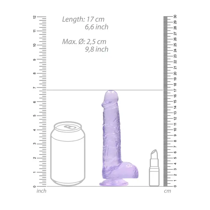 Dildo Realistic Dildo cu scrot si ventuza, Reakrock-dimensiuni